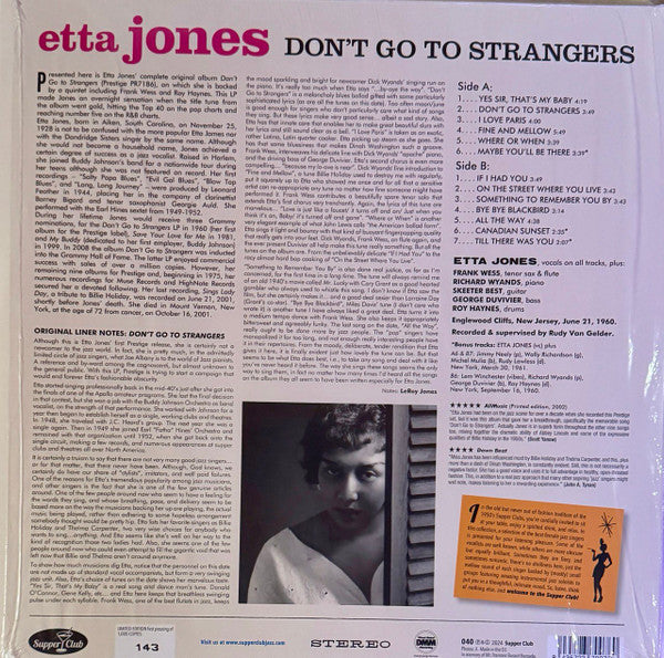 Etta Jones : Don't Go To Strangers (LP, Album, Ltd, Num, RE)