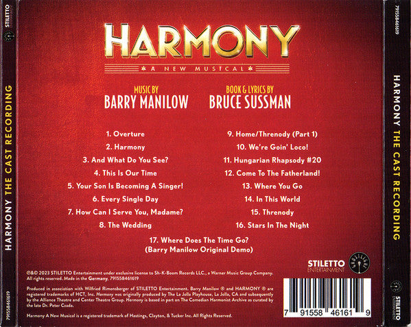 "Harmony: A New Musical" Original Cast : Harmony: A New Musical (The Cast Recording) (CD)