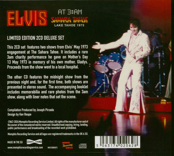 Elvis Presley : At 3:AM Sahara Tahoe Lake Tahoe 1973 (2xCD, Ltd)