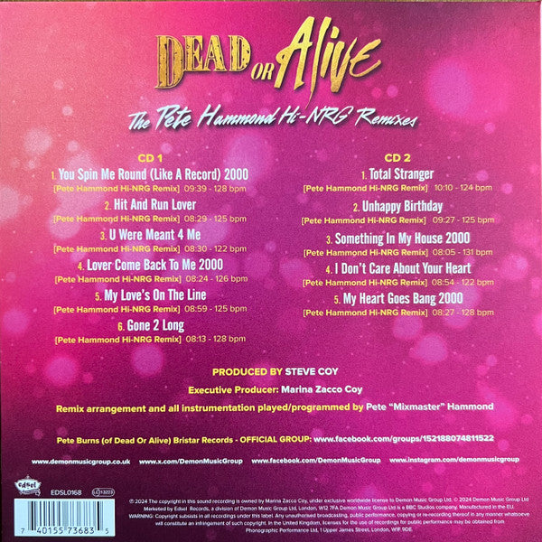 Dead Or Alive : The Pete Hammond Hi-NRG Remixes (2xCD, Album, Dlx)