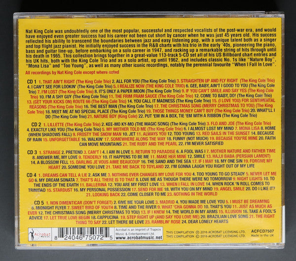 Nat King Cole And The Nat King Cole Trio : The Complete US & UK Hits 1942-1962 (5xCDr, Comp)