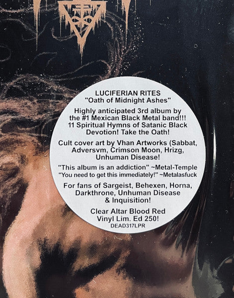 Luciferian Rites : Oath Of Midnight Ashes (LP, Ltd, Red)