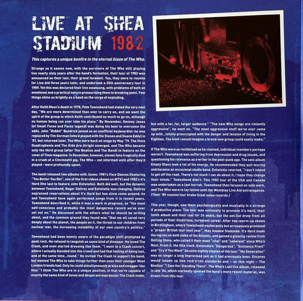 The Who : Live At Shea Stadium 1982 (3xLP, Album, RE)