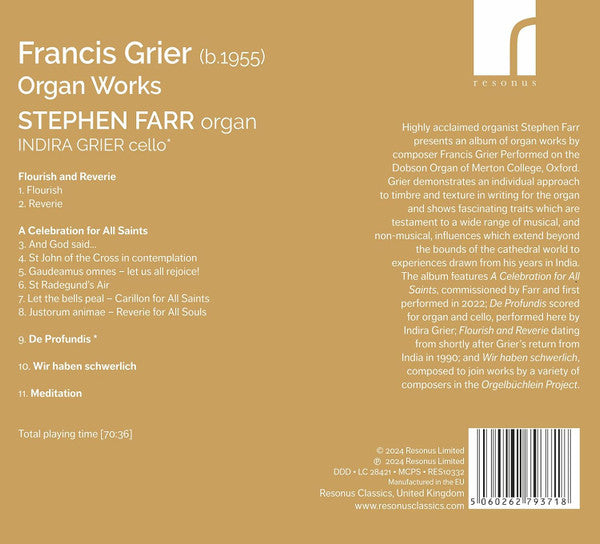 Francis Grier - Stephen Farr : Organ Works (CD, Album)