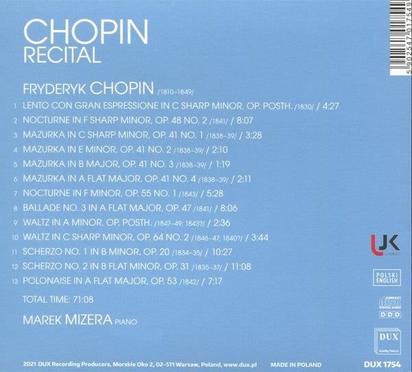 Frédéric Chopin, Marek Mizera : Recital (CD, Album)