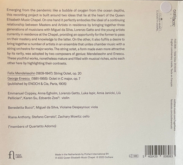 Felix Mendelssohn-Bartholdy / George Enescu, Lorenzo Gatto, Miguel Da Silva, Soloists From The Queen Elisabeth Music Chapel : String Octets (CD, Album)