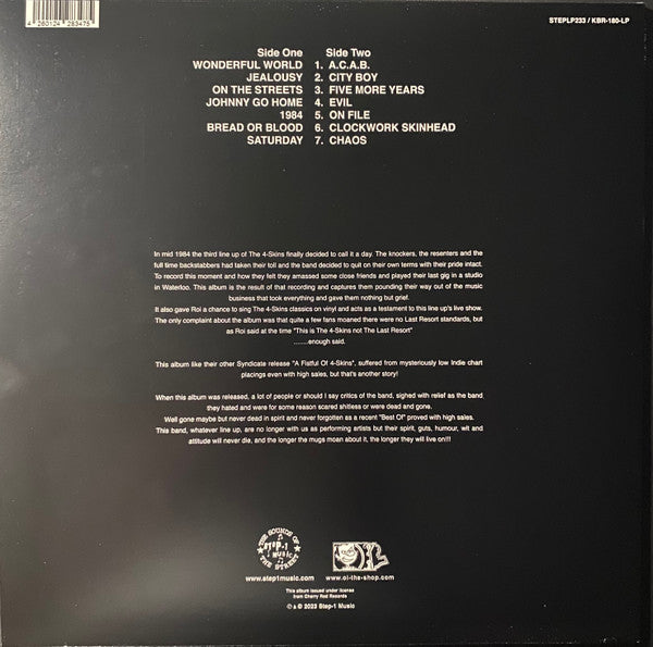 4 Skins : From Chaos To 1984 (The 4 Skins Live) (LP, Album, RE, Red)