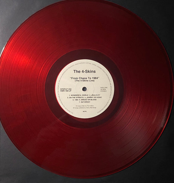 4 Skins : From Chaos To 1984 (The 4 Skins Live) (LP, Album, RE, Red)