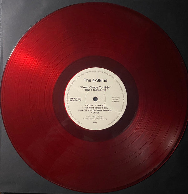 4 Skins : From Chaos To 1984 (The 4 Skins Live) (LP, Album, RE, Red)