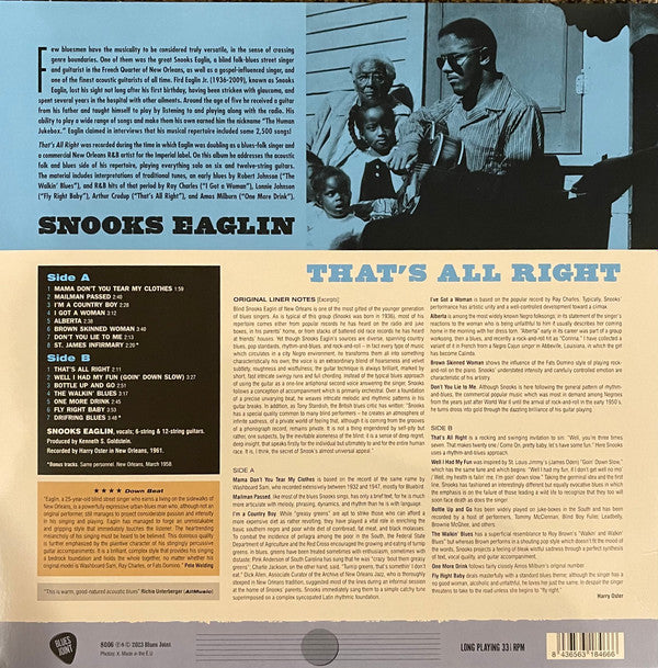 Snooks Eaglin : That's All Right  (LP, Album, RE)