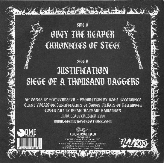 Bladecrusher : Death, Revenge, War (7", EP, Ltd, Num)