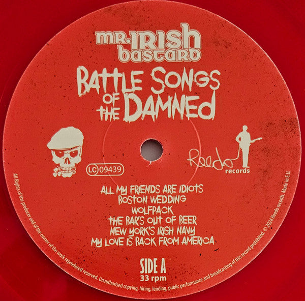 Mr. Irish Bastard : Battle Songs Of The Damned (LP, Album, Red)