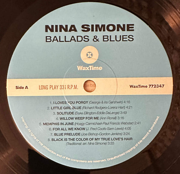 Nina Simone : Ballads & Blues (LP, Comp, Ltd, RE, 180)