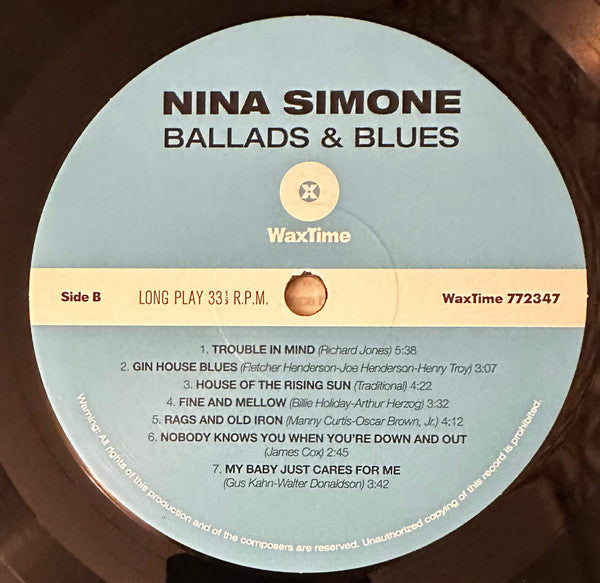 Nina Simone : Ballads & Blues (LP, Comp, Ltd, RE, 180)