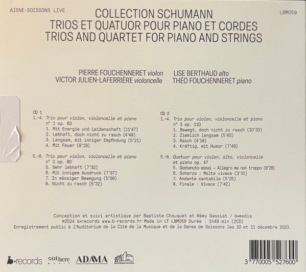 Robert Schumann : Trios Et Quatuor Pour Piano Et Cordes (2xCD, Album, Dig)
