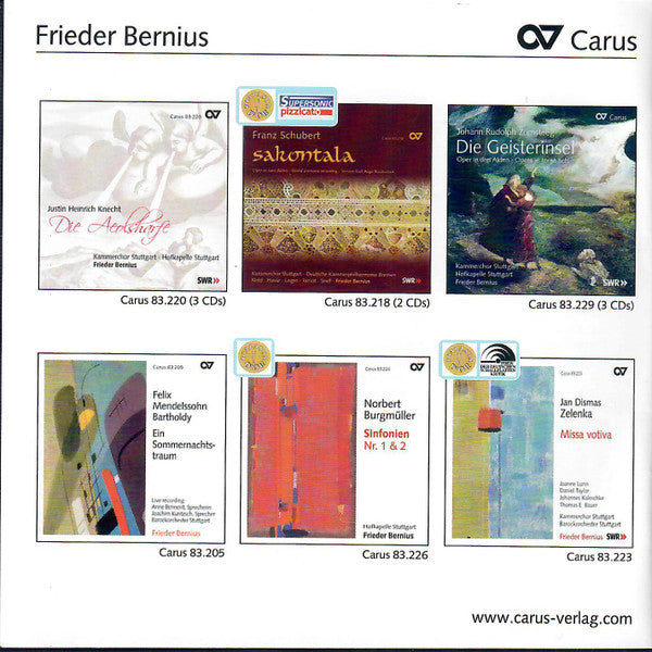 Justin Heinrich Knecht, Sarah Wegener, Hofkapelle Stuttgart, Frieder Bernius : Grande Symphonie: Orchesterwerke Und Arien (CD)
