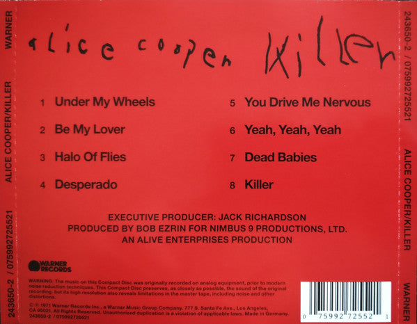 Alice Cooper : Killer (CD, Album, RE)