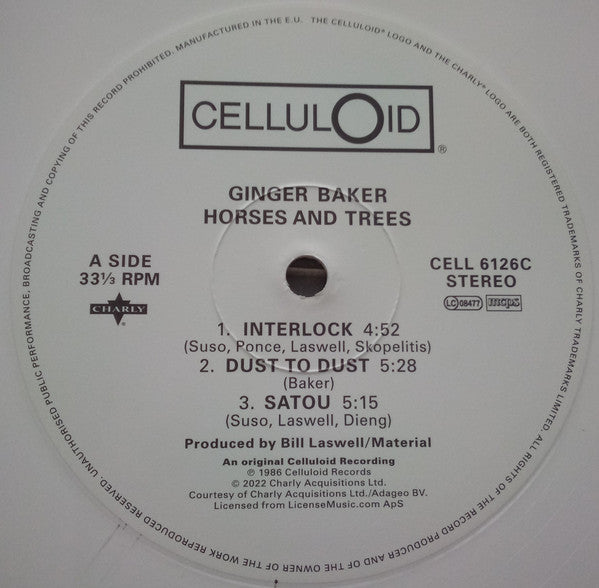 Ginger Baker : Horses And Trees (LP, Album, RE, RM, Whi)