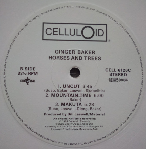 Ginger Baker : Horses And Trees (LP, Album, RE, RM, Whi)