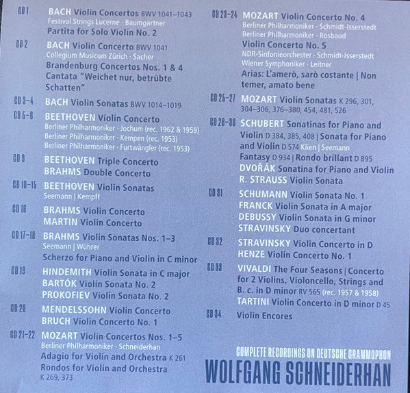 Wolfgang Schneiderhan : Complete Recordings On DG (34xCD, Comp, Mono, RE + Box, Comp)