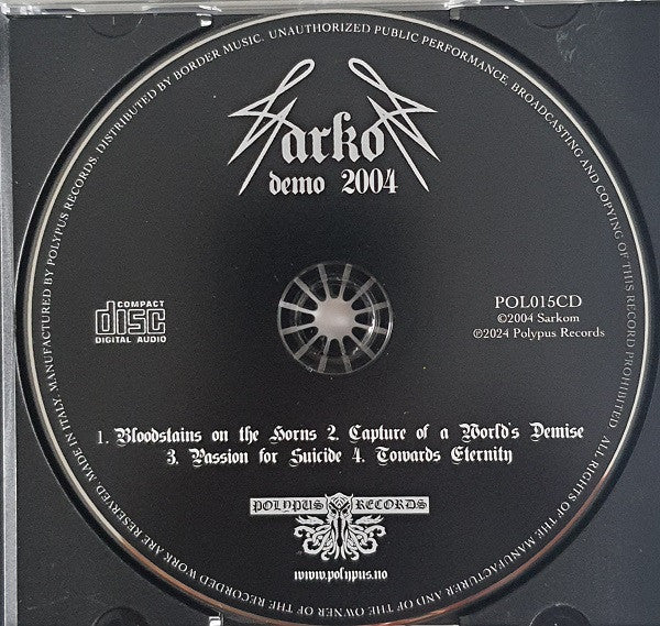 Sarkom : Demo 2004 (CD, Ltd, Num, RE)
