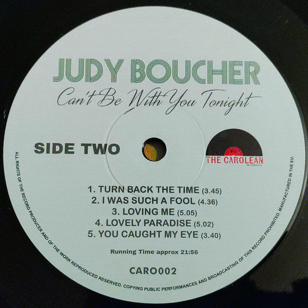 Judy Boucher : Can't Be With You Tonight (LP, Album, RE)