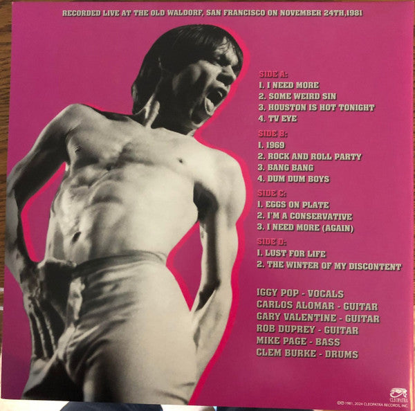 Iggy Pop : San Francisco 1981 (2xLP, Album, Ltd, RE, Pin)