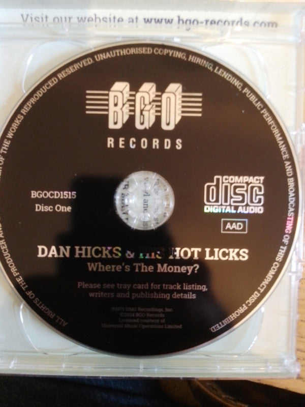 Dan Hicks And His Hot Licks : Where's The Money / Striking It Rich / Last Train To Hicksville (2xCD, Comp, RM)