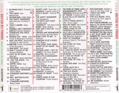 Various : 1954 British Hit Parade - Britain's Greatest Hits Volume 3 (4xCD, Comp)