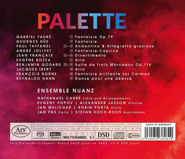 Nathanaël Carré, Ensemble Nuanz : Palette (SACD, Hybrid, Multichannel)