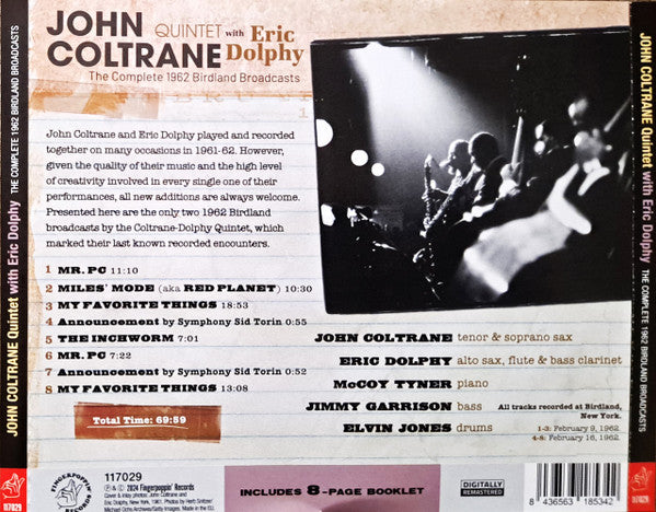 John Coltrane Quintet With Eric Dolphy : The 1962 Birdland Broadcasts   (CD)