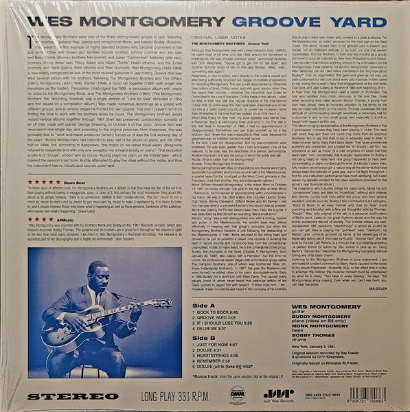 Wes Montgomery : Groove Yard (LP, Album, Ltd, 180)