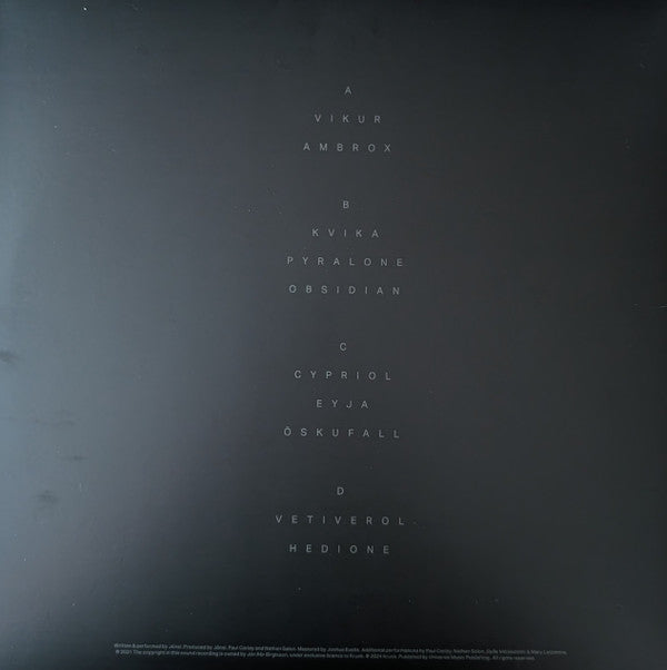 Jónsi : Obsidian (2xLP, Album, Ltd, RE, Bla)
