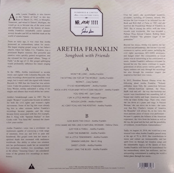 Aretha Franklin : Songbook with Friends (LP, Comp, Pur)