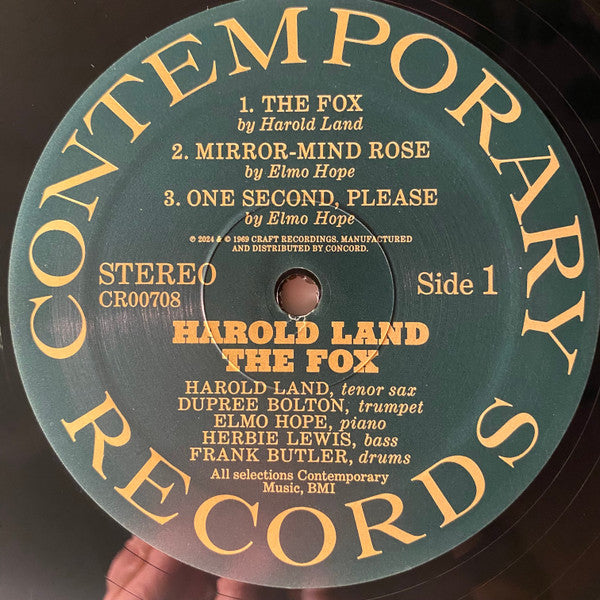 Harold Land : The Fox (LP, Album, RE, RM, 180)