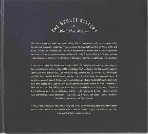 The Secret Sisters : Mind, Man, Medicine (CD, Album)