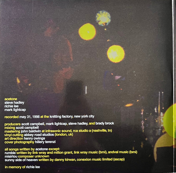 Acetone (3) : I've Enjoyed As Much Of This As I Can Stand: Live At The Knitting Factory, NYC: May 31, 1998 (2xLP, RSD, Ltd, Cle)