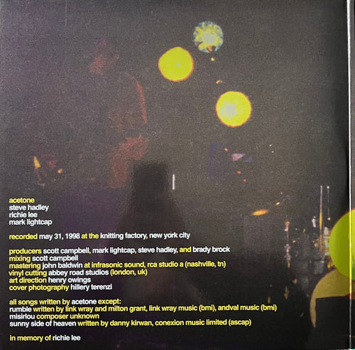 Acetone (3) : I've Enjoyed As Much Of This As I Can Stand: Live At The Knitting Factory, NYC: May 31, 1998 (2xLP, RSD, Ltd, Cle)