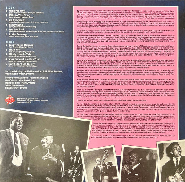 Matt Murphy, Memphis Slim, Sonny Boy Williamson (2) : The Reissued 1963 Blues Festival (LP, RSD, Ltd, RE, Opa)