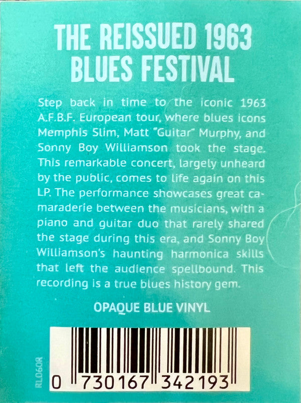 Matt Murphy, Memphis Slim, Sonny Boy Williamson (2) : The Reissued 1963 Blues Festival (LP, RSD, Ltd, RE, Opa)
