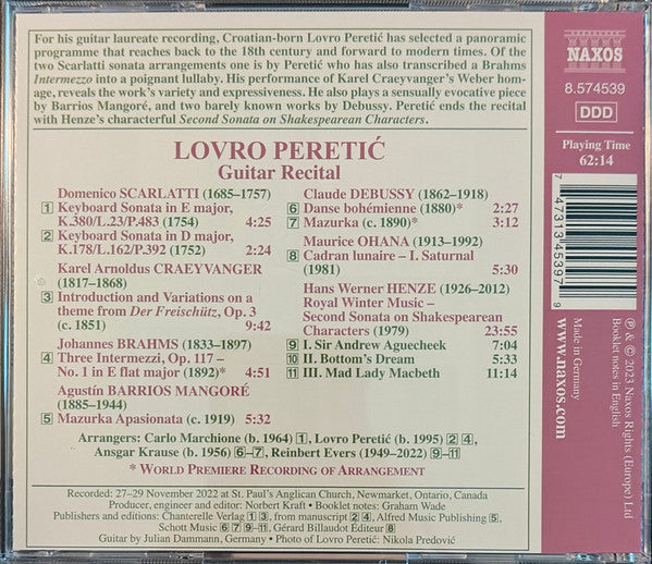 Lovro Peretić : Guitar Recital (CD)
