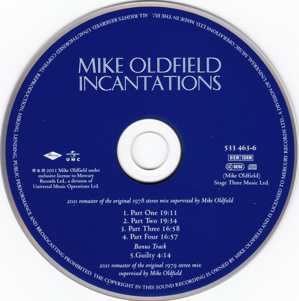 Mike Oldfield : Incantations (CD, Album, RE, RM)