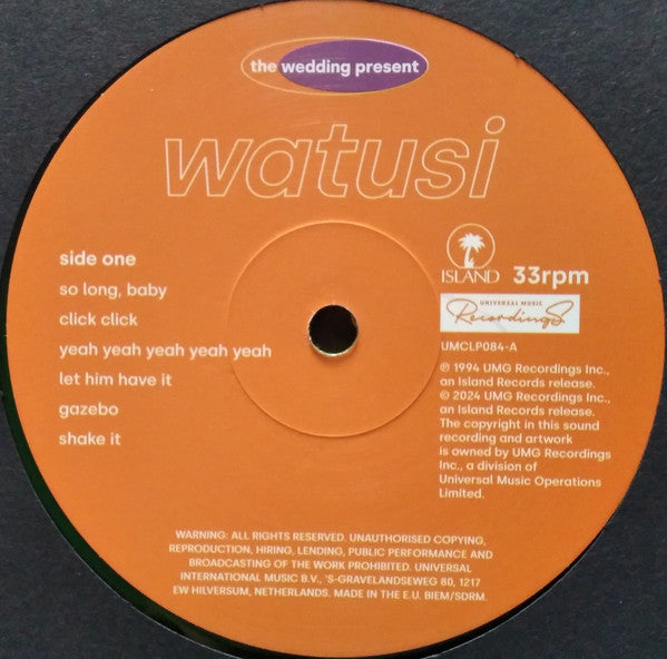 The Wedding Present : Watusi (LP, Album, RE, Gre + LP, Ora + CD + Dlx, Exp)