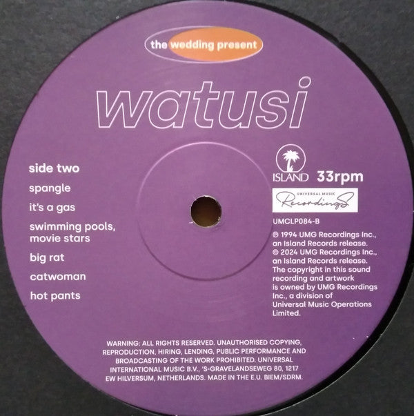 The Wedding Present : Watusi (LP, Album, RE, Gre + LP, Ora + CD + Dlx, Exp)