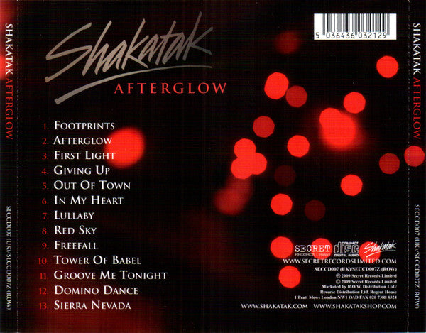 Shakatak : Afterglow (CD, Album, VDC)