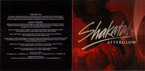 Shakatak : Afterglow (CD, Album, VDC)