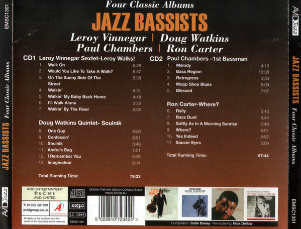 Jazz Bassists, Leroy Vinnegar, Doug Watkins, Paul Chambers (3), Ron Carter : Four Classic Albums (CD, Comp, RM)