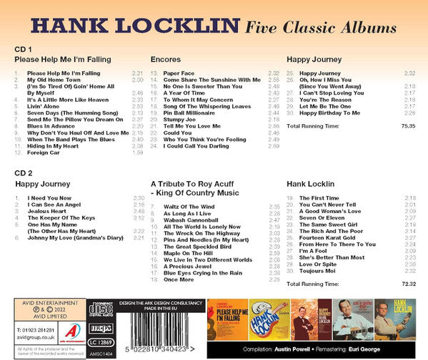 Hank Locklin : Five Classic Albums (2xCD, Comp, RM)