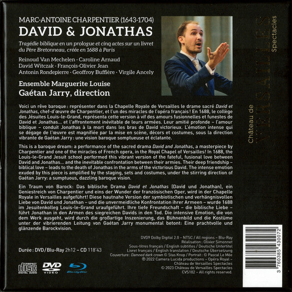 Marc Antoine Charpentier – Reinoud Van Mechelen, Caroline Arnaud, Gaétan Jarry, Ensemble Marguerite Louise : David & Jonathas (2xCD, Album + DVD-V, NTSC + Blu-ray)