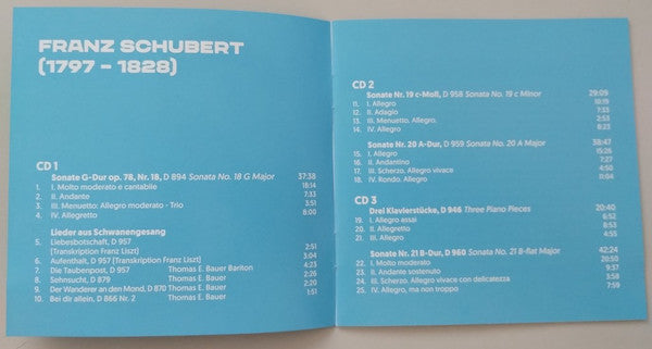Franz Schubert, Claire Huangci : Schubert (3xCD, Album)